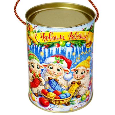 Сладкий новогодний подарок в тубе весом 600 грамм в Лузе