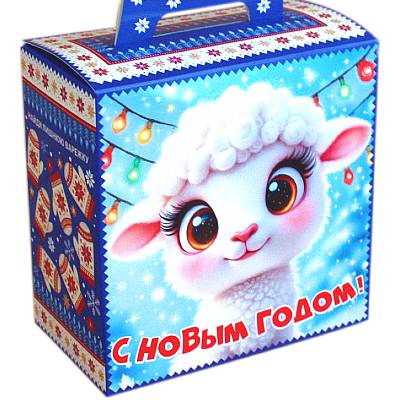 Сладкий подарок на Новый Год в картонной упаковке весом 600 грамм в Лузе